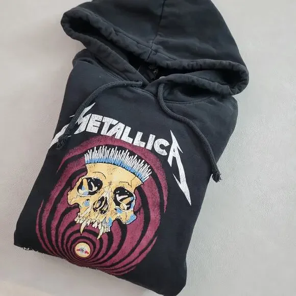 H&M Metallica In Vertigo You Will Be Hoodie Mens M Black Fleece Sweatshirt - Picture 7 of 10